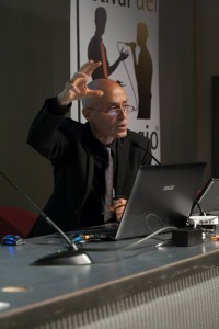 Massimo Arcangeli in una foto scattata durante il Festival del linguaggio 2013