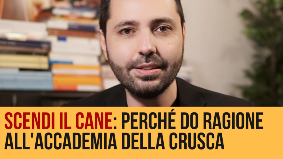 “Scendi il cane”: perché do ragione all’Accademia della Crusca