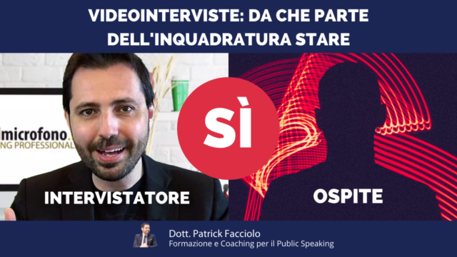 Da che parte dell’inquadratura deve stare l’intervistatore nelle video interviste?