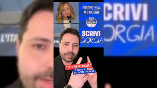 “Scrivi Giorgia”: la tecnica del nome proprio usata da Meloni per le Europee